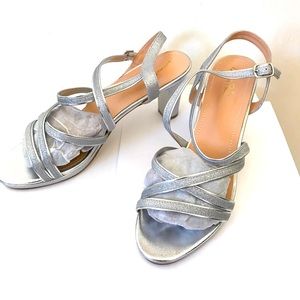 Silver Strappy Heels